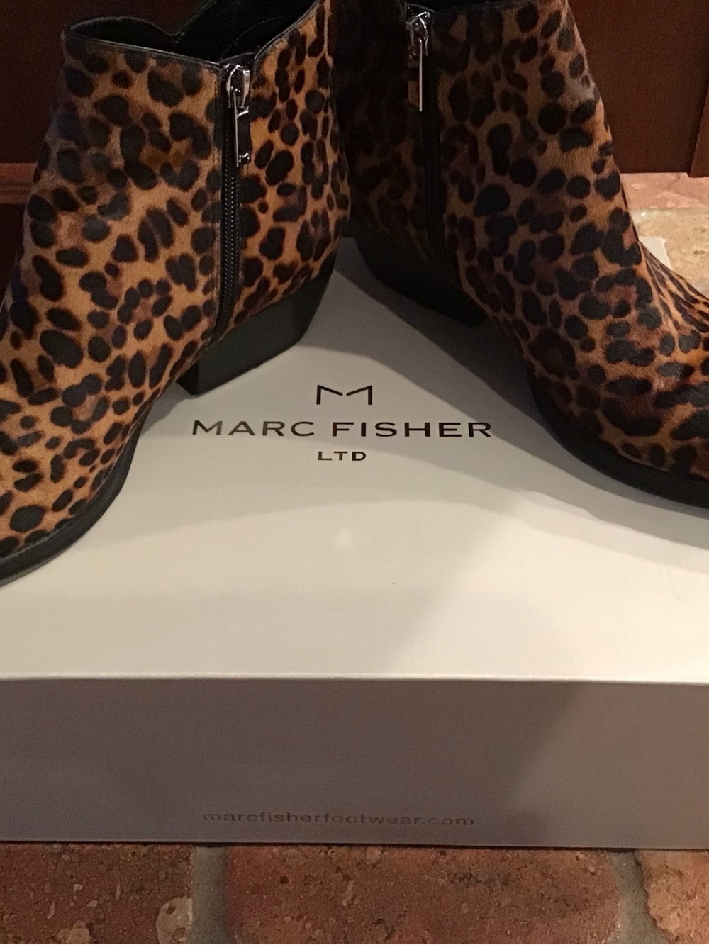 Marc Fisher Leopard Print Ankle Booties - Brown & Black